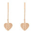 Gold-plated steel earrings with heart pendant TH2780304