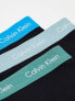 Фото #3 товара Calvin Klein Plus cotton stretch trunks 3 pack in black with coloured waistband