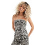 Фото #1 товара Basic Pleasure Mode crowd print corset co-ord in grey