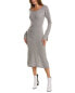 Фото #1 товара Платье средней длины из кашемира с лодочным вырезом Qi Cashmere Grey Xl