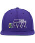 ფოტო #4 პროდუქტის Men's Purple New Orleans Jazz Hardwood Classics Team Ground 2.0 Snapback Hat