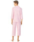 3/4 Sleeve Classic Notch Collar Capri Pajama Set