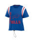 ფოტო #2 პროდუქტის Women's Royal Distressed Buffalo Bills Cinched Colorblock T-shirt