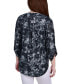 ფოტო #2 პროდუქტის Petite 3/4 Sleeve Roll Tab Y-neck Pullover Top