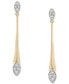 ფოტო #5 პროდუქტის Diamond Elongated Drop Earrings (1/2 ct. t.w.) in 14k Gold, Created for Macy's