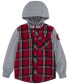 Toddler Boys Flannel Plaid Long Sleeve Hooded Shacket