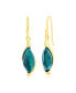 Фото #1 товара Sterling Silver Marquise Malachite Earrings - Gold Plated