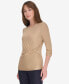 Women's Long-Sleeve Faux-Wrap Top Chmpgne Gl, XS - фото #3