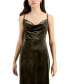 Petite Cowl-Neck Sleeveless Midi Velvet Dress