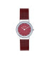 ფოტო #1 პროდუქტის Women's Crystal Red Stainless Steel Mesh Bracelet Watch 26mm