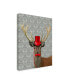 Fab Funky Deer with Red Hat and Moustache Canvas Art - 15.5" x 21"