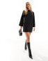 Фото #2 товара Closet London long sleeve high neck mini dress in black