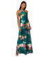 ფოტო #1 პროდუქტის Women's Printed Drape-Back Halter Gown