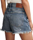 Фото #2 товара Джинсы-шорты женские Lucky Brand с высокой посадкой и оборванным низом