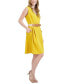 ფოტო #4 პროდუქტის Women's Belted V-Neck Sleeveless Dress