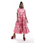 Фото #1 товара Sister Jane Dancing Queens midi dress in metallic pink rose floral