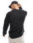 Фото #3 товара Abercrombie & Fitch intarsia icon logo knit cardigan in charcoal