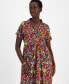 ფოტო #4 პროდუქტის Women's Cotton Floral Tiered Midi Dress