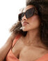 Accessorize cateye sunglasses in brown tort - фото #4