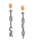 Фото #1 товара Faux Stone Trick or Treat Mismatch Earrings