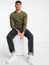 Фото #3 товара New Look muscle fit knitted jumper in dark khaki