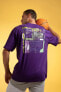 Фото #1 товара Fit Nba Los Angeles Lakers Oversize Fit %100 Pamuk Tişört Y2984az22hs