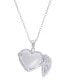 Фото #3 товара Macy's cubic Zirconia Heart Locket Pendant 18" Necklace in Silver Plate