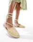 ASOS DESIGN Jungle woven strappy espadrilles in natural raffia