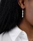 ფოტო #3 პროდუქტის 14k Gold-Plated Triple Rectangle Crystal Charm Huggie Hoop Earrings