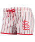 ფოტო #3 პროდუქტის Women's White St. Louis Cardinals Vigor Pinstripe Sleep Shorts