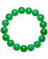 ფოტო #1 პროდუქტის Dyed Green Jade (12mm) Beaded Stretch Bracelet