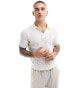 Фото #1 товара Superdry Short sleeve knitted polo shirt in off white