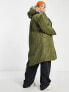 River Island Plus parka jacket in khaki