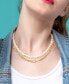 ფოტო #4 პროდუქტის Cultured Freshwater Pearl (7-7-1/2mm) & Paperclip Link Layered 18" Statement Necklace in 18k Gold-Plated Sterling Silver