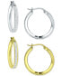 ფოტო #1 პროდუქტის 2-Pc. Set Cubic Zirconia Small Hoop Earrings in Sterling Silver & 18k Gold-Plate, 0.78", Created for Macy's
