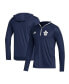 Фото #1 товара Men's Navy Toronto Maple Leafs Team Long Sleeve Quarter-Zip Hoodie T-Shirt
