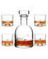 Фото #2 товара The Peaks Crystal Whiskey Decanter with Glasses, Set of 5