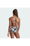 Фото #2 товара Плавательный купальник Adidas с графическим узором 3 полоски, V-образный вырез для женщин