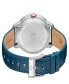 ფოტო #3 პროდუქტის Men's Rovescio Blue Leather Watch 42mm