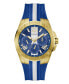Фото #1 товара Часы Guess men's Analog Blue Silicone 44mm