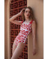 Фото #9 товара Women's Red Coral Reversible One-Piece Swimsuit
