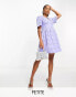 Фото #2 товара Nobody's Child Petite Mietta broderie mini dress in periwinkle blue