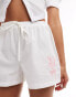 ASOS DESIGN poplin pull on shorts with floral embroidery in white weiß, M - EU 40-42 - фото #5