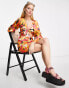 Фото #4 товара Topshop knot front mini dress in floral abstract print