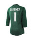ფოტო #4 პროდუქტის Women's Threads Ahmad Sauce Gardner Green New York Jets Player Name and Number Tri-Blend Raglan 3/4-Sleeve T-shirt