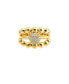 ფოტო #2 პროდუქტის Solid and Pave Triple Row Beaded Ring