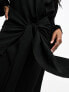 Фото #3 товара Aria Cove tie front drape maxi dress in black