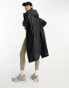 Фото #5 товара ASOS DESIGN rubberised rain parka coat in midnight