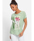 ფოტო #2 პროდუქტის 100% Organic Cotton Short Sleeve Stripe and Placement Print T-Shirt