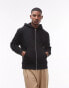 Topman full zip hoodie in black